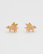 Load image into Gallery viewer, Flying Pig Stud Earrings

