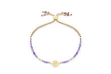Load image into Gallery viewer, Amethyst, Labradorite &amp; Gold Crown Chakra Bracelet
