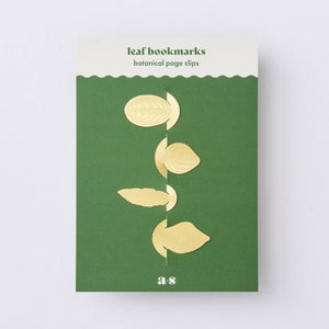 Brass Leaves Bookmarks Set