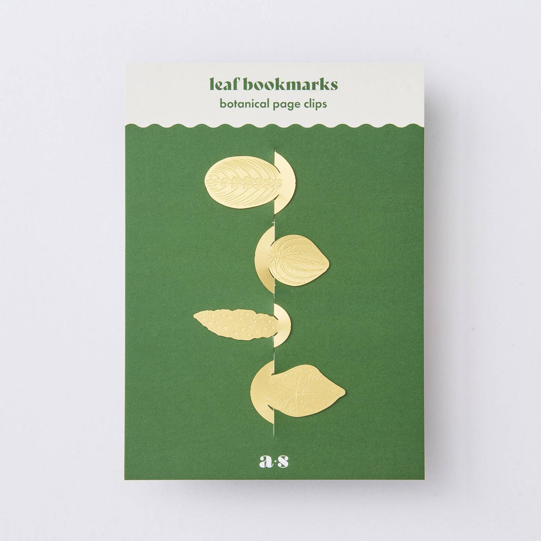 Brass Leaves Bookmarks Set