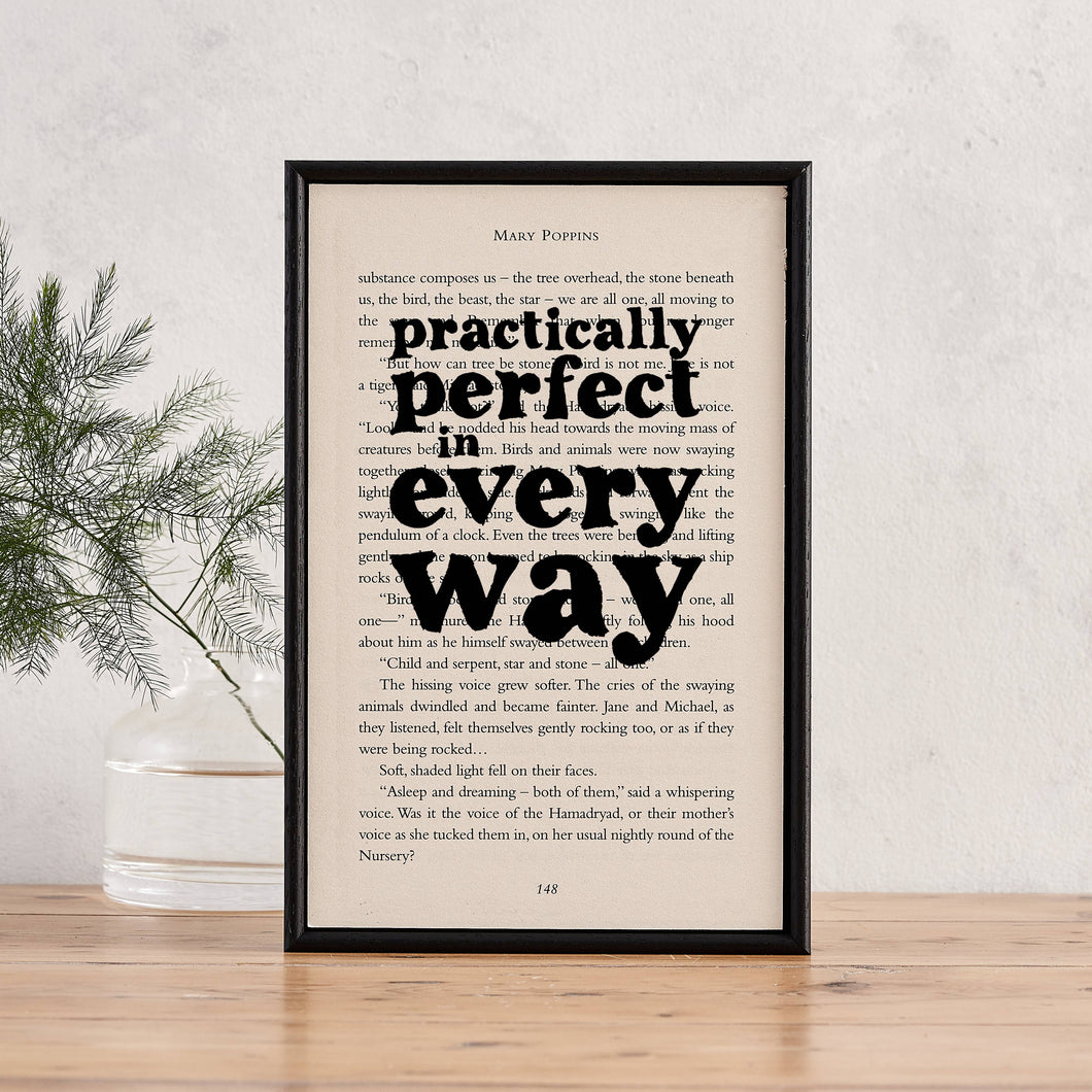 Mary Poppins 'Practically Perfect' Framed Book Page