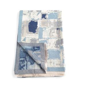 Squares scarf in denim blue