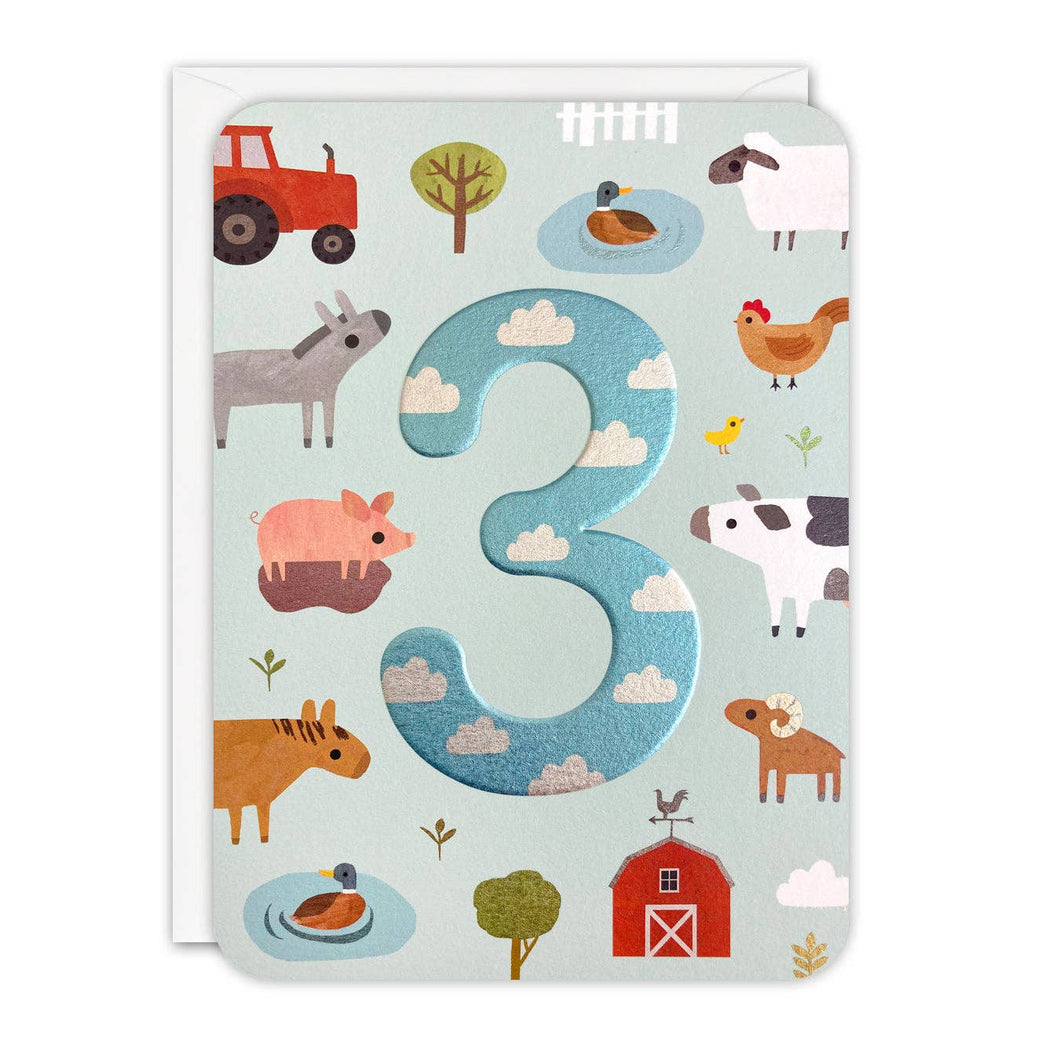 Age 3 Farm Sprouts Card