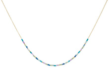 Load image into Gallery viewer, Clover Gold &amp; Apatite Mix Gemstone Bead Necklace

