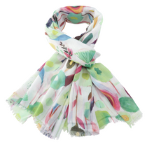 Load image into Gallery viewer, Summer Gardens Lightweight Scarf Green
