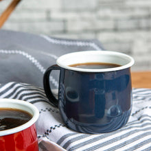 Load image into Gallery viewer, Argon Tableware Coloured Enamel Belly Mug - 375ml - Navy
