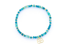 Load image into Gallery viewer, Violet Amazonite and Apatite Gold Bead Bracelet
