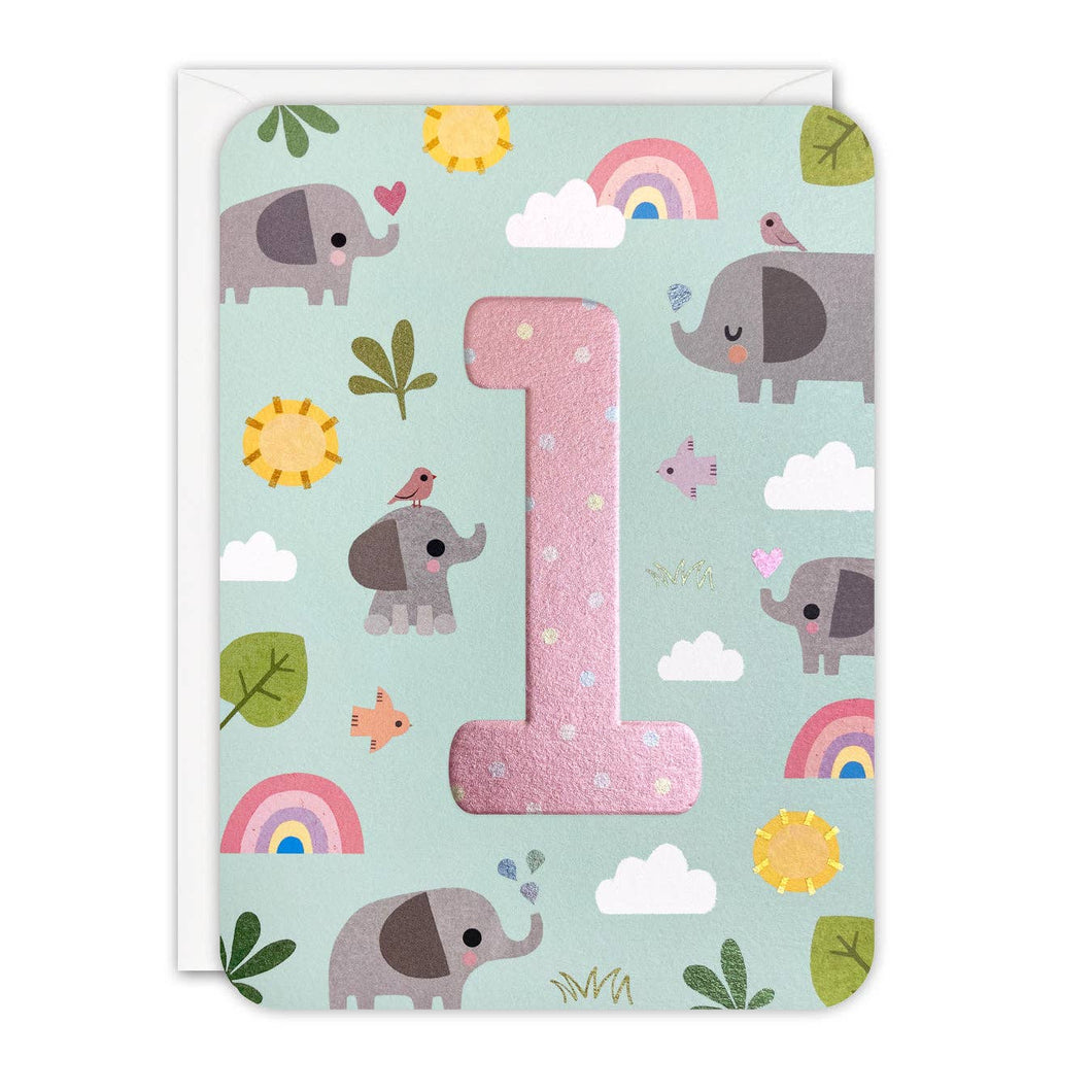 Age 1 Elephants Sprouts Card