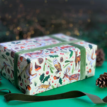 Load image into Gallery viewer, Christmas Woodland animals wrapping paper: 500mm x 700mm flat sheets
