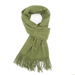 Checked Olive Scarf