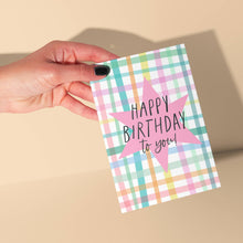 Load image into Gallery viewer, Happy Birthday Pink Plaid Card
