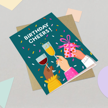 Load image into Gallery viewer, Birthday Card - Cute Cheers Greeting Card
