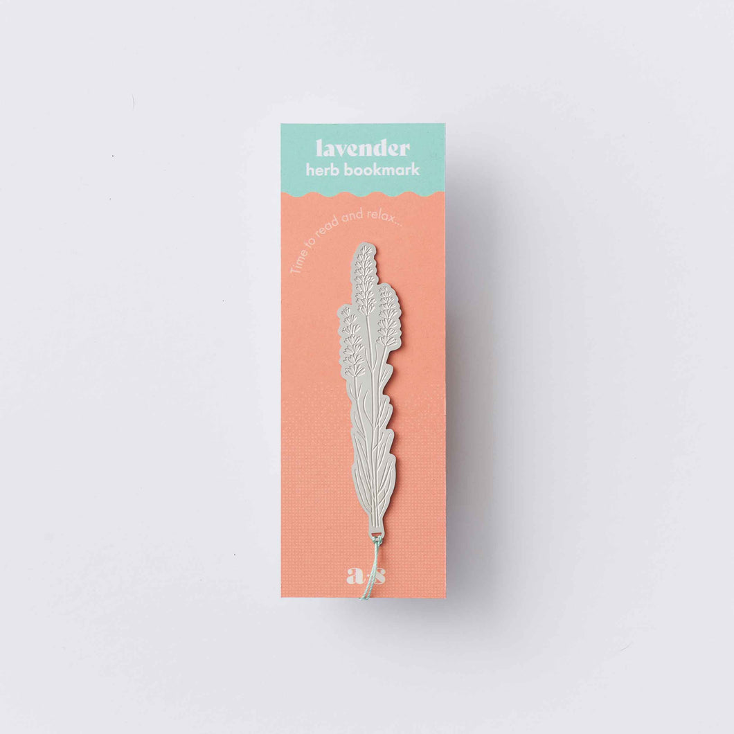 Lavender Steel Metal Bookmark with Cord Marker