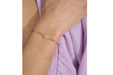 Load image into Gallery viewer, Amethyst, Labradorite &amp; Gold Crown Chakra Bracelet
