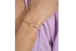 Amethyst, Labradorite & Gold Crown Chakra Bracelet