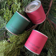 Load image into Gallery viewer, Christmas Label Orange and Cinnamon Soy Wax Candle Tin
