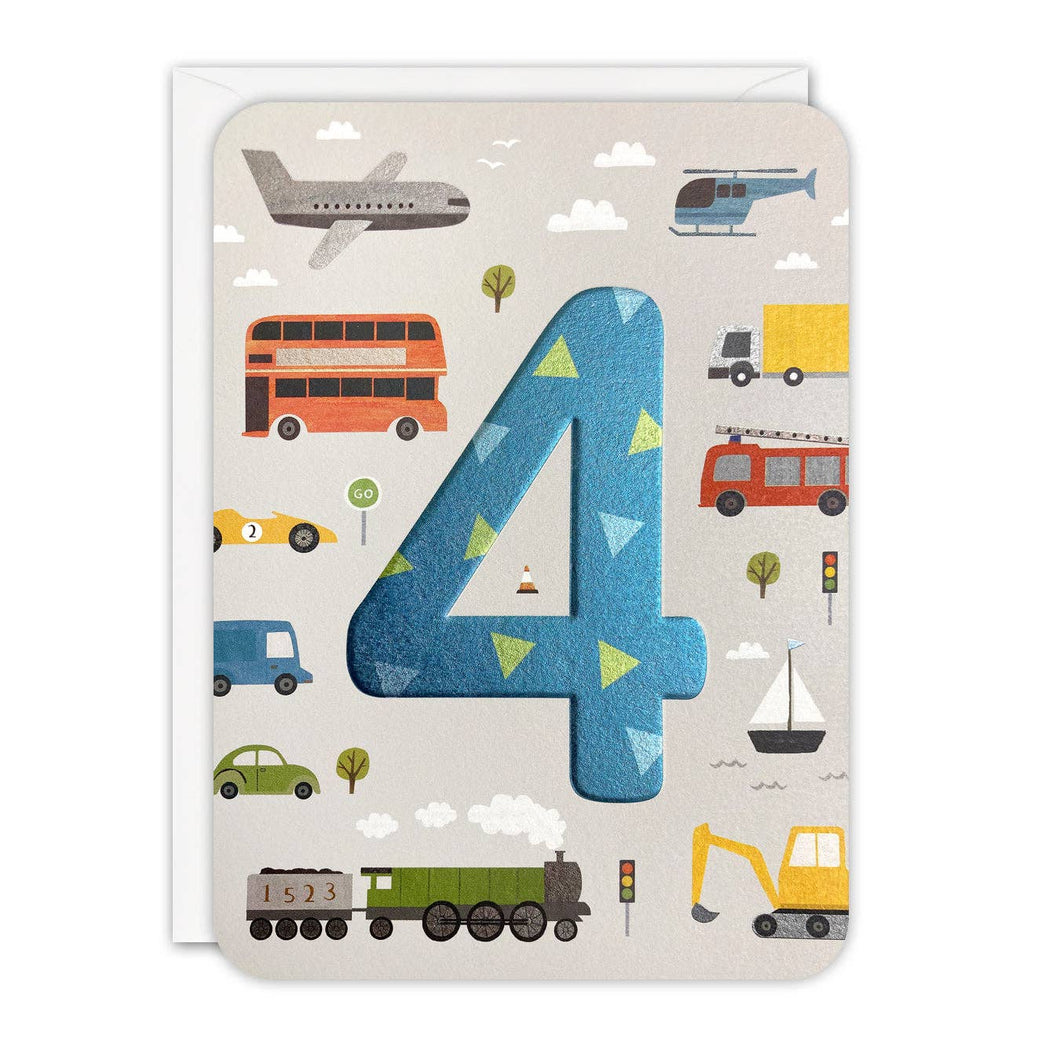 Age 4 Transport Sprouts Card