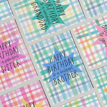 Load image into Gallery viewer, Brilliant Brother Birthday Card Blue Plaid Birthday Card
