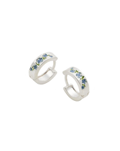 Load image into Gallery viewer, Forget Me Not Silver Mini Hoop Earrings
