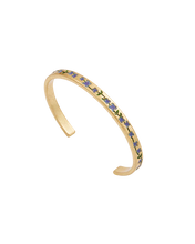 Load image into Gallery viewer, Forget Me Not Gold Patterned Bangle
