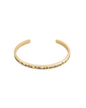 Load image into Gallery viewer, Forget Me Not Gold Patterned Bangle
