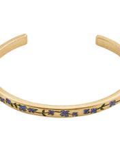 Load image into Gallery viewer, Forget Me Not Gold Patterned Bangle
