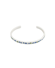 Load image into Gallery viewer, Forget Me Not Silver Patterned Bangle
