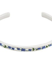 Load image into Gallery viewer, Forget Me Not Silver Patterned Bangle
