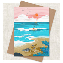 Load image into Gallery viewer, Into the sea greeting card - wild swimming card sea swimming
