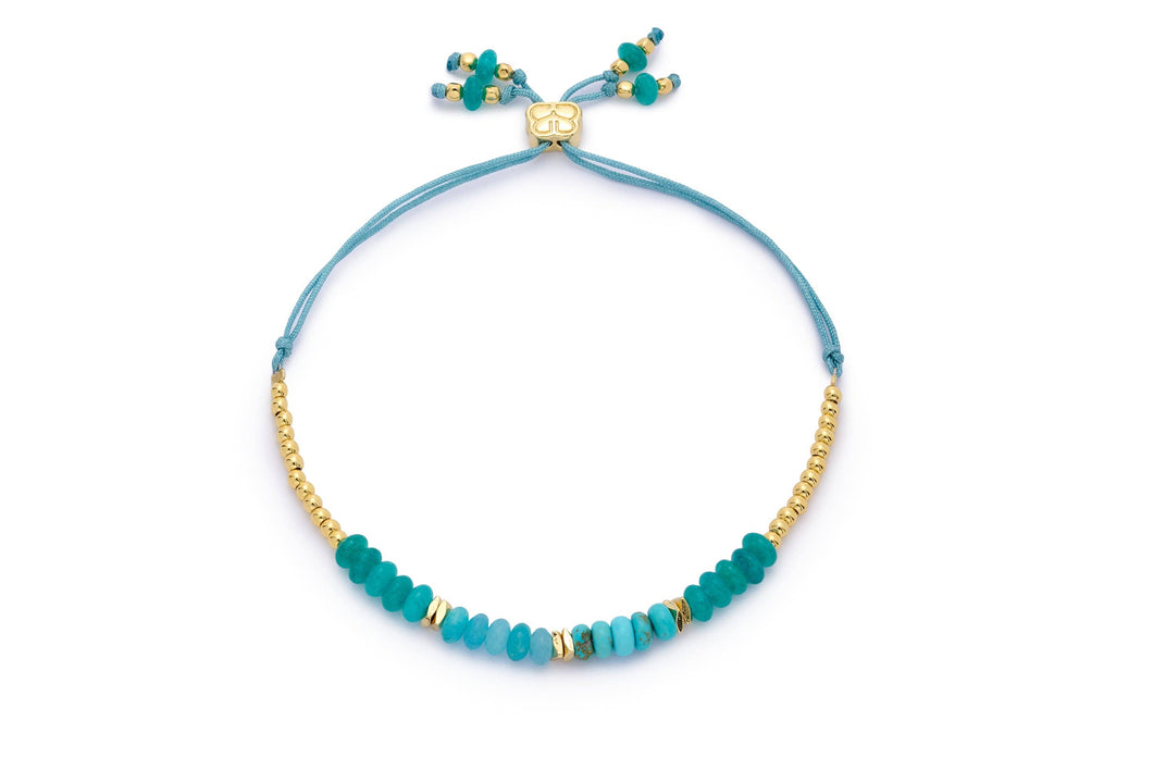 Serena Gold, Turquoise Howlite & Jade Gemstone Bracelet