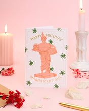 Load image into Gallery viewer, Magnificent One Birthday Card | Gold Foil Greek Statue Art
