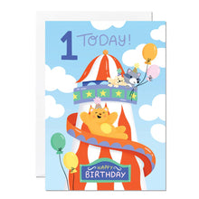Load image into Gallery viewer, 1st Birthday Helter Skelter Card

