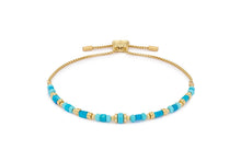 Load image into Gallery viewer, Salma Turquoise Howlite &amp; Gold Friendship Bracelet
