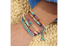 Load image into Gallery viewer, Marigold Rainbow Mix Gold Adjustable Bracelet
