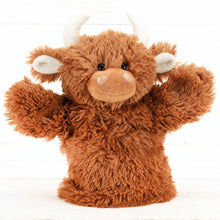 Load image into Gallery viewer, Highland Cow Soft Toy Plush Hand Puppet Brown - 23CM
