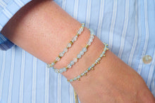 Load image into Gallery viewer, Bliss Gold &amp; Blue Topaz Bead Slider Bracelet
