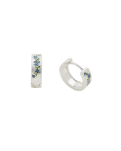 Load image into Gallery viewer, Forget Me Not Silver Mini Hoop Earrings
