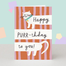 Load image into Gallery viewer, Birthday Card - Cute Cat Purr-Thday Greeting Card

