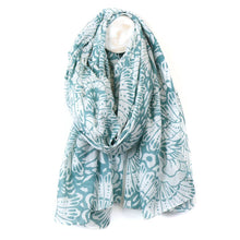 Load image into Gallery viewer, Duck Egg Silhouette Organic Cotton scarf
