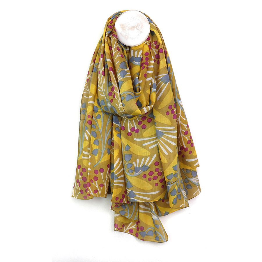 Mustard Wildflower Organic Cotton scarf