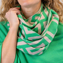 Load image into Gallery viewer, Jade mix geometric print recycled snood
