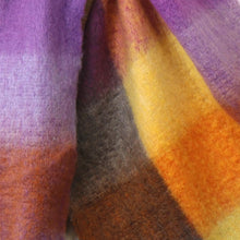 Load image into Gallery viewer, Purple &amp; Mustard Fluffy Checked scarf
