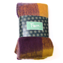 Load image into Gallery viewer, Purple &amp; Mustard Fluffy Checked scarf
