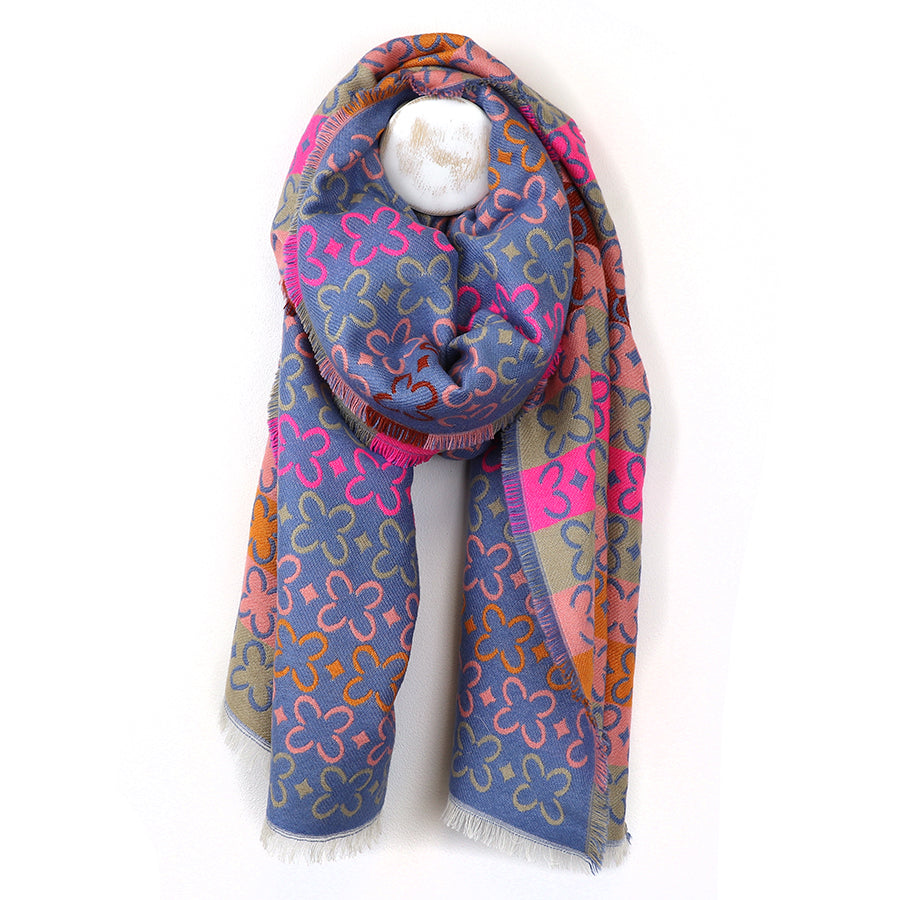 Geo Flower Colour Block Scarf