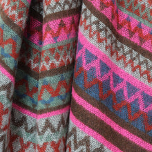 Load image into Gallery viewer, Zadie Neon Pink and Brown Mix Zigzag Stripes Scarf
