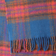 Load image into Gallery viewer, Miranda Blue, Pink And Orange Mix Cosy Check Sections Scarf
