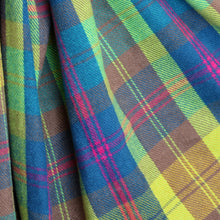 Load image into Gallery viewer, Esme Lime Blue and Pink Classic Tartan Check Scarf
