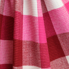 Load image into Gallery viewer, Harriet Raspberry Red And White Mix Pleated Check Scarf
