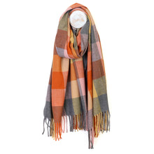 Load image into Gallery viewer, Esme Rust and Grey Mix Check Scarf

