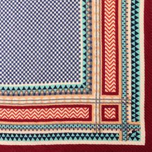 Load image into Gallery viewer, Square Wine/Navy/Aqua Mix Crinkle Scarf
